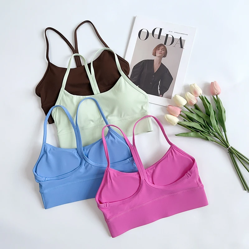 Nude-Feel Damen Sport-BH Sexy Y-Rücken Hochfester, stoßfester, atmungsaktiver Sporttop für Laufen, Training, Outdoor-Freizeitaktivitäten