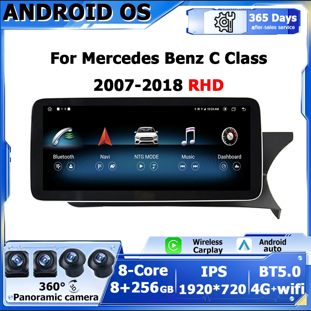 

10,25 "для Mercedes Benz C GLC W204 W205 W447 RHD Android OS Автомобильный GPS Navi-плеер 4G WIFI Carplay BT Google Автомобильная мультимедийная стереосистема