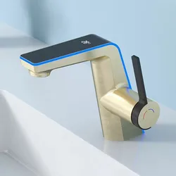 Digital Temperature Display Basin Faucet LED Light 2 Modes Sprayer Hot Cold Water Sink Mixer Wash Tap Single Hole For Bathroom