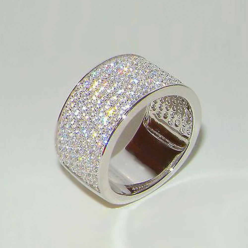 Huitan Large Bague de Promesse Argent/Or 6