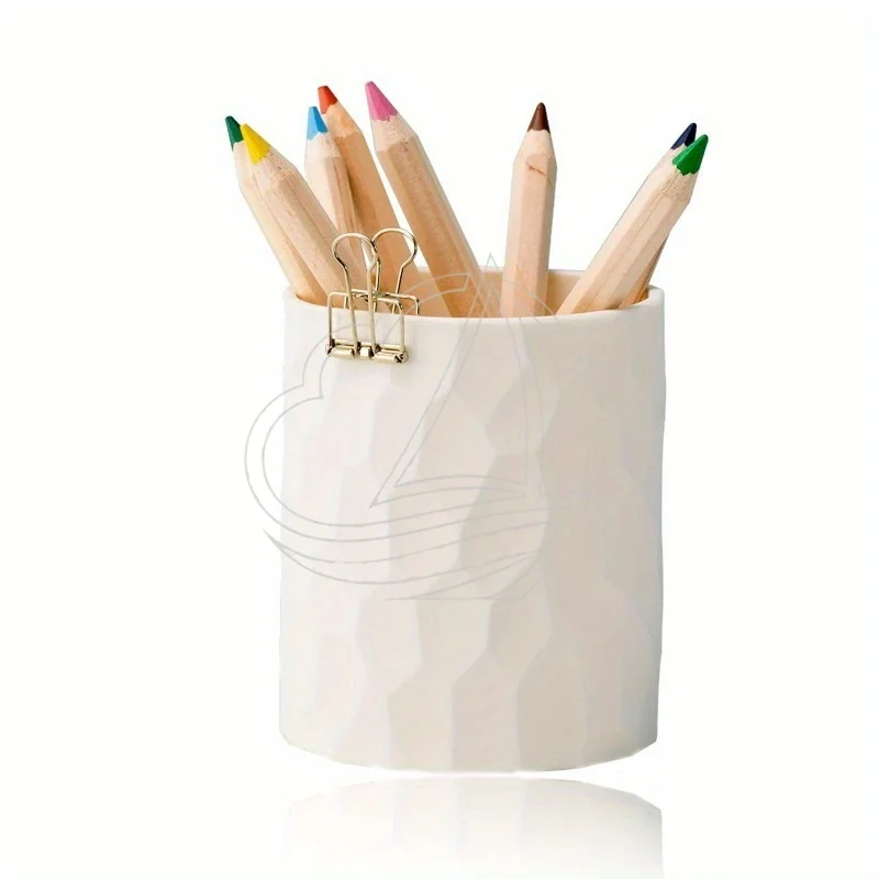 White Silicone Pen Holder Desktop Organizer Multifunctional Storage Box for Student Makeup Tableware
