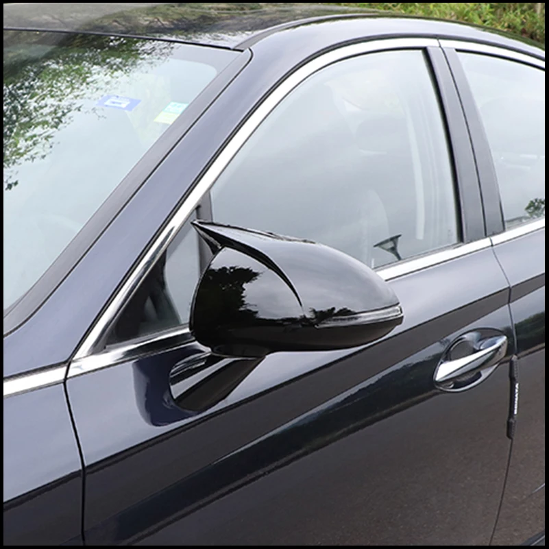 

For Hyundai Sonata 10th 2019~2022 Rearview Mirror Cover Cap Housing Sticker Trim With Horn Auto Parts Styling Car Accessories