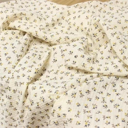 135x50cm Double-Layer Gauze Crepe Vintage Small Floral Fabric Pajamas Home Wear Children's Clothing