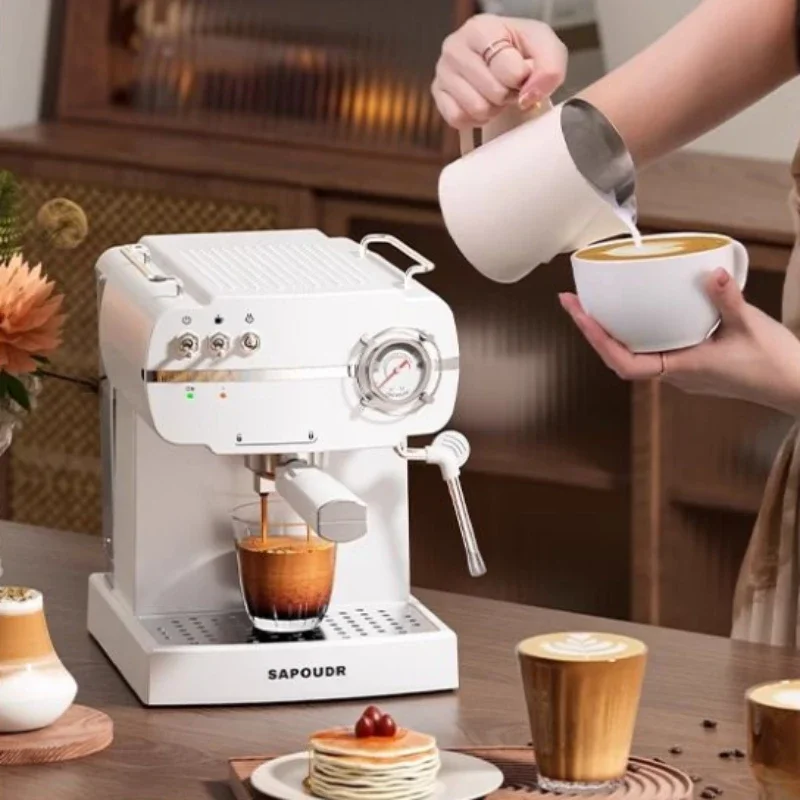 ماكينة اسبريسو نصف أوتوماتيكية خفيفة الوزن ماكينة قهوة منزلية صغيرة بخار الحليب مزبد ماكينة اسبريسو مطحنة حبوب القهوة