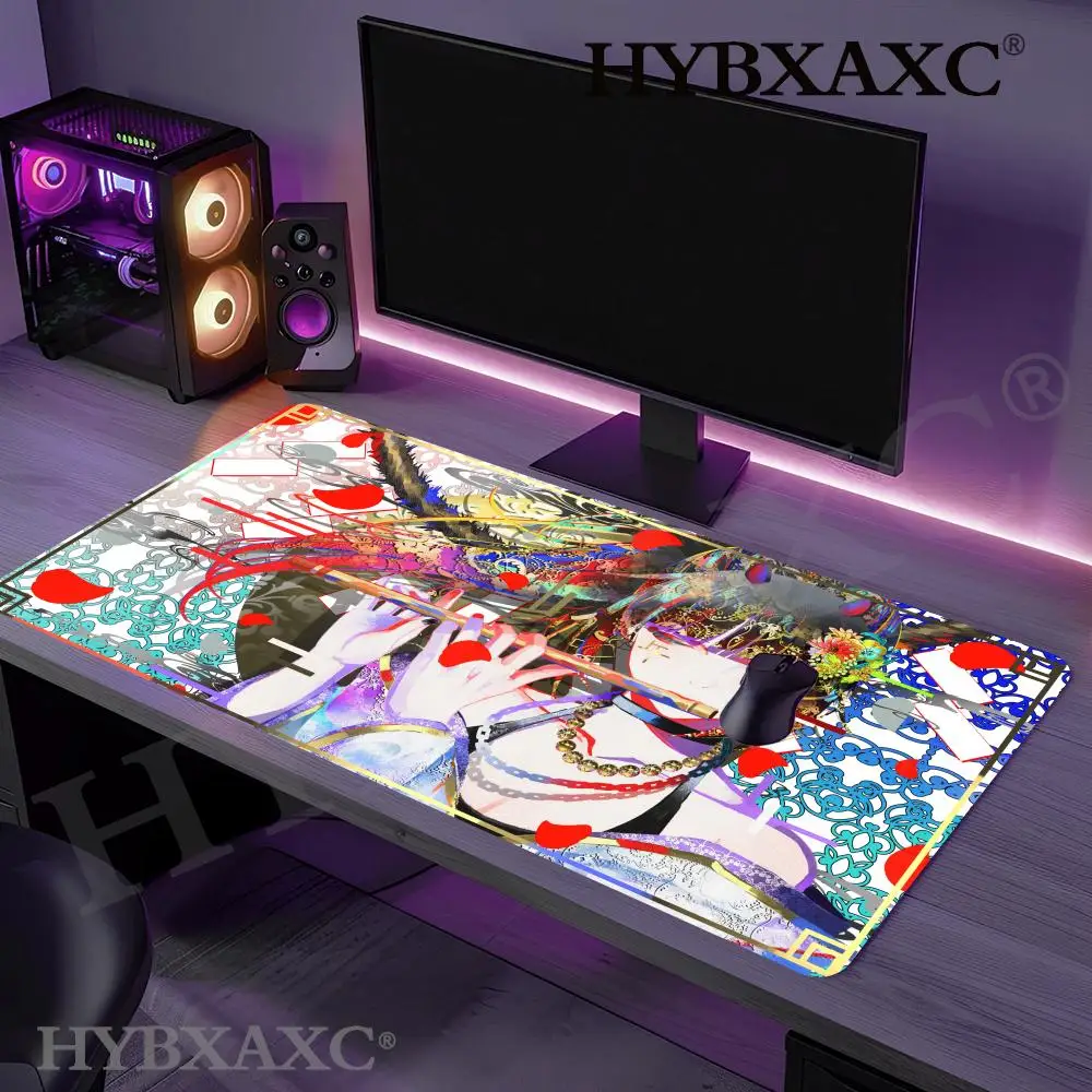 

HYBXAXC Gaming Mouse Pad Non-Slip Rubber Office Desk Mat Japanese Style Anime Girl Art
