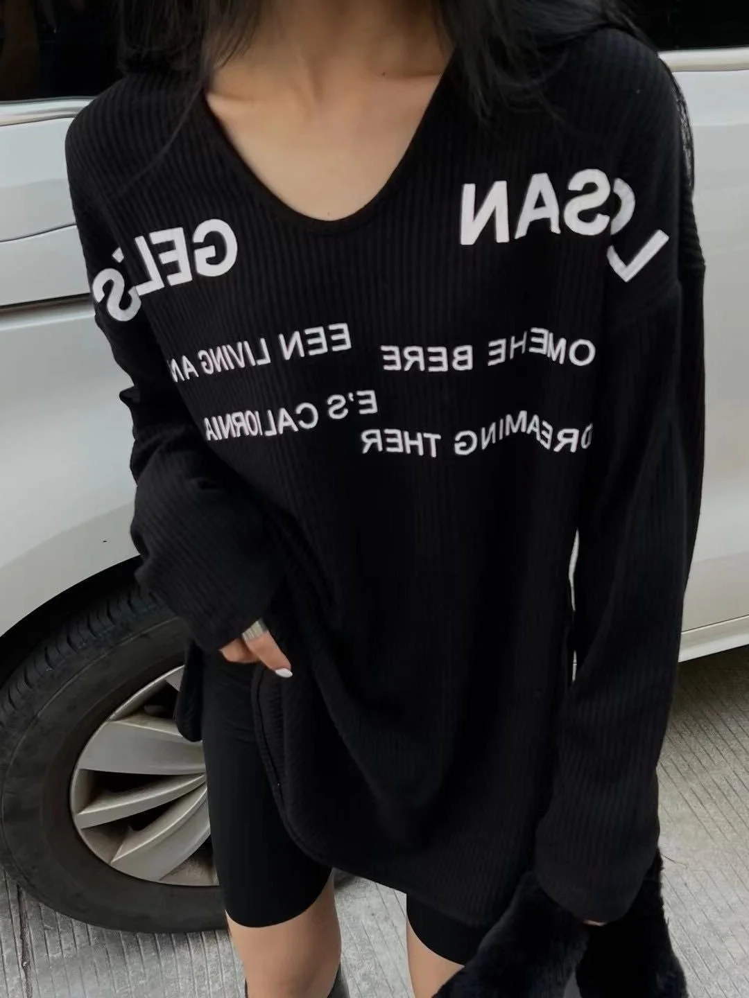 Plus Size V-Ne Long…