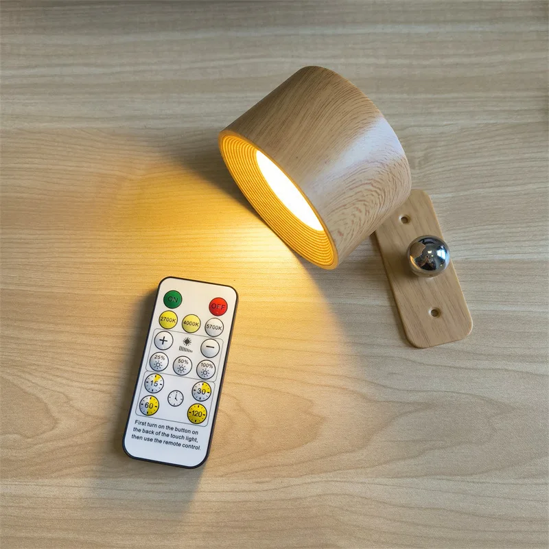 USB Rechargeable LED Wall Lamp Touch Dimmable Bedside Reading Light Magnetic Portable Cabinet Night Light