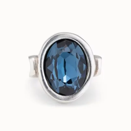 

2022 New Edition UNO DE 50 Trendy Silver Plated Gold Charm Sapphire Ring Niche Jewelry Gift