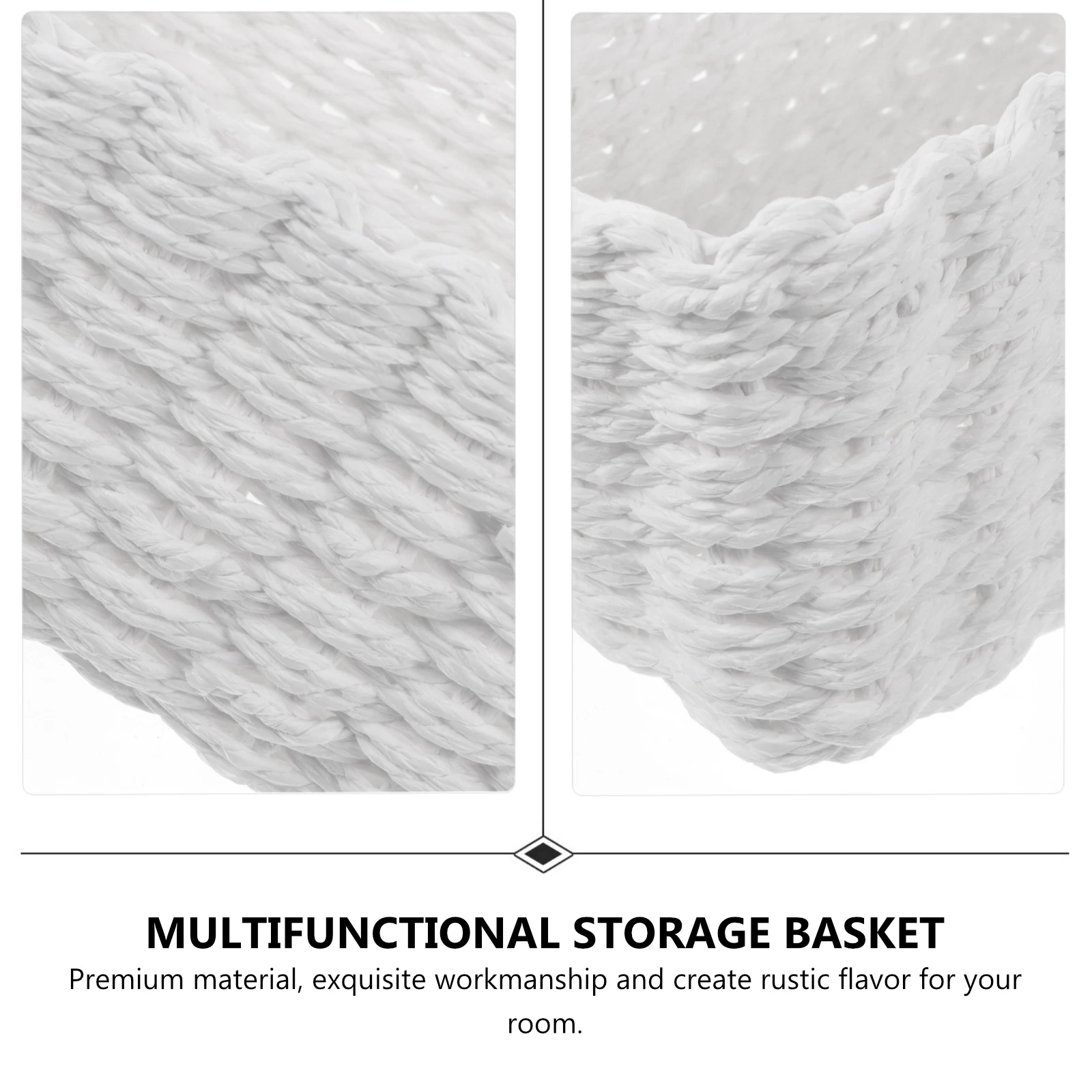 

3pcs Premium Multifunctional Storage Baskets Set Rustic Style Home Kitchen Sundry Organizer Raised Bottom Non