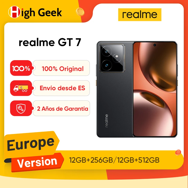 Versión para la UE del smartphone realme GT 7 5G con IA, procesador MTK Dimensity 9400e, pantalla Pro-Esports de 6000… — oferta en AliExpress