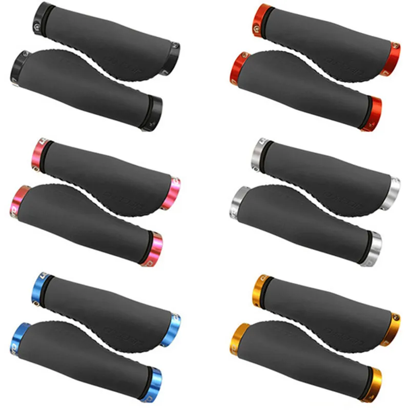 Litepro Mountain Bike Leather PU Grips 22.2mm Handlebar Soft Shock Dual Locking Bicycle 132mm Long Grip For brompton