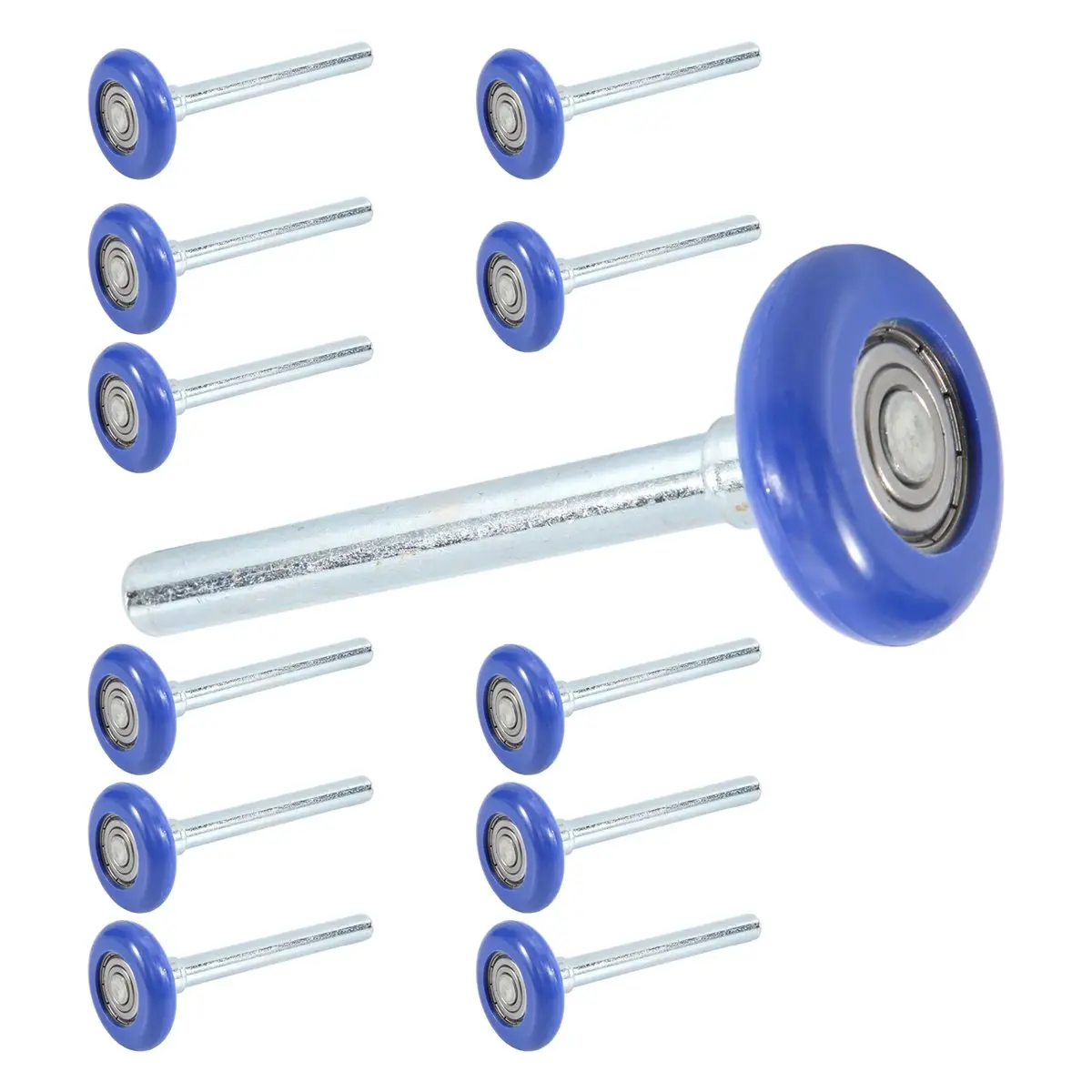 A58Z 12 Pack 1.8 Inch Nylon Sealed Garage Door Rollers, Quiet/ and High Load, High Performance Bearing, Blue