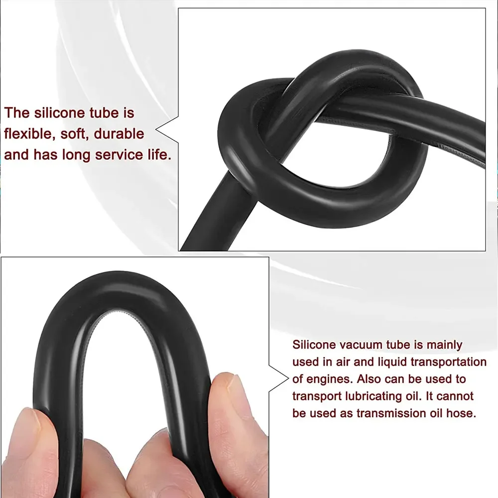 Black 3/5/4/6/8/10/12/14mm Auto Car Vacuum Silicone Hose Racing Line Pipe Tube 1 meter Universal