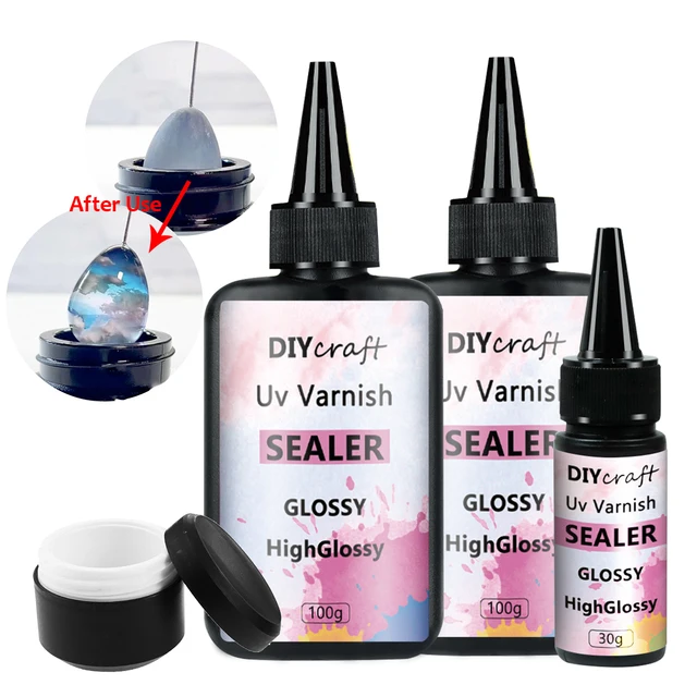 Lakier UV Art Supply Lakier o wysokim połysku, 100 g - akryl średni, przezroczyste wykończenie ochronne do obrazów i dzieł sztuki