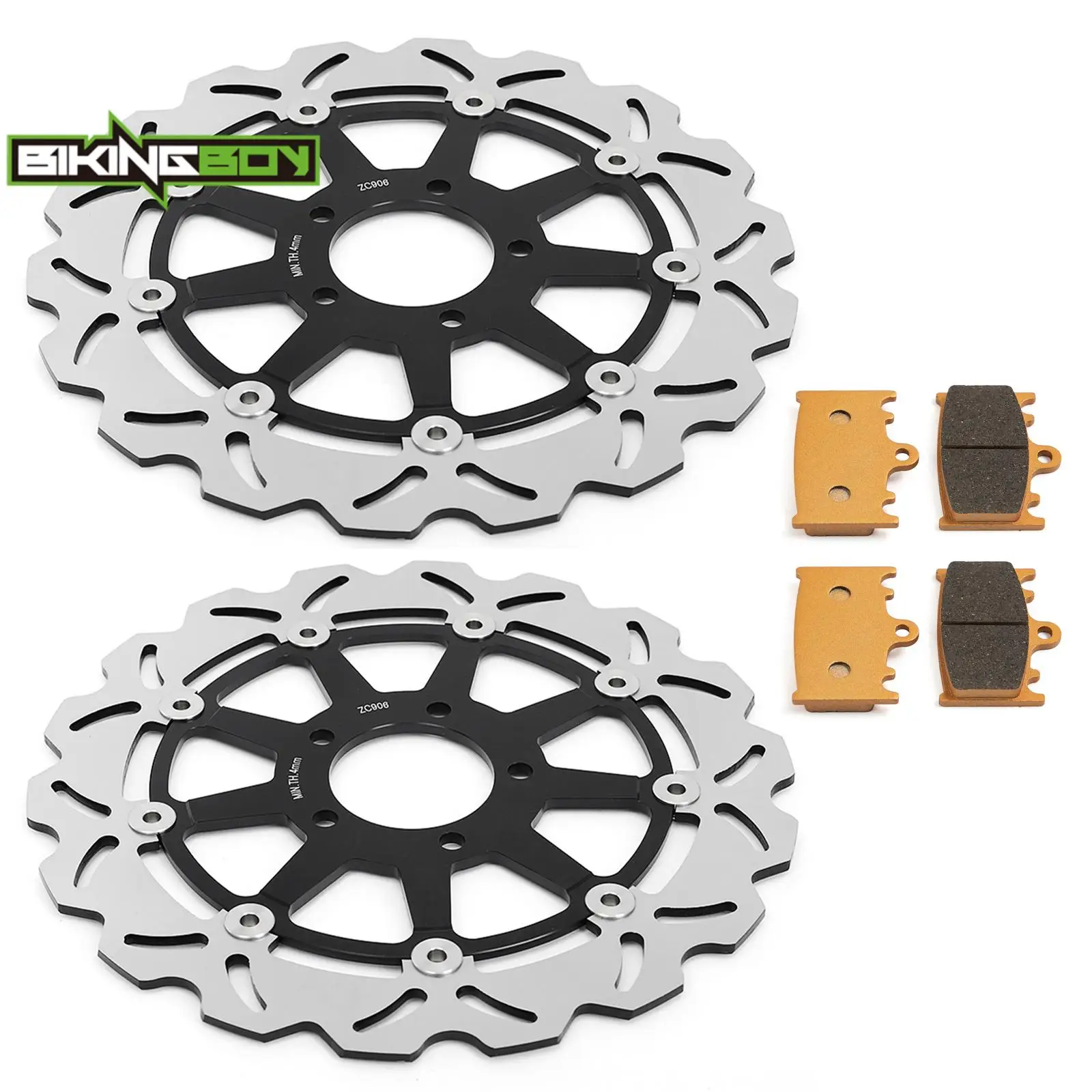 BIKINGBOY For GSXR GSX-R 750 00 01 02 03 04 05 06 07 08 09 10 11 12 13 14 15 16 17 18 19 20 21 Front Brake Discs Rotors + Pads