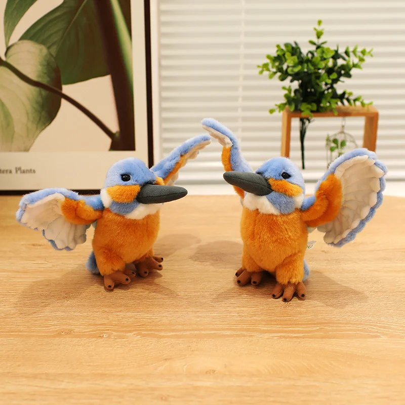 Kingfisher Plush Toy Lifelike Alcedo Plushie Hummingbird Peluche Realistic Budgie Stuffed Animal Simulation Doll Gifts