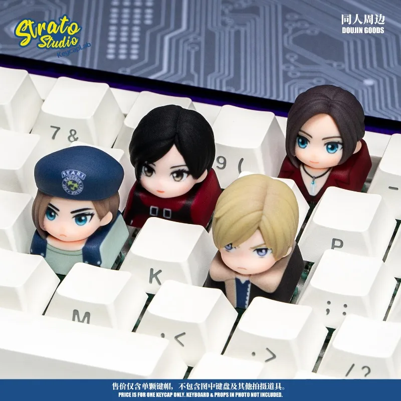 Resident Evil Theme Anime Keycaps Mechanical Keyboard Resin Customization Cute Keycaps PC Game Keyboard Accessories Gift Collect