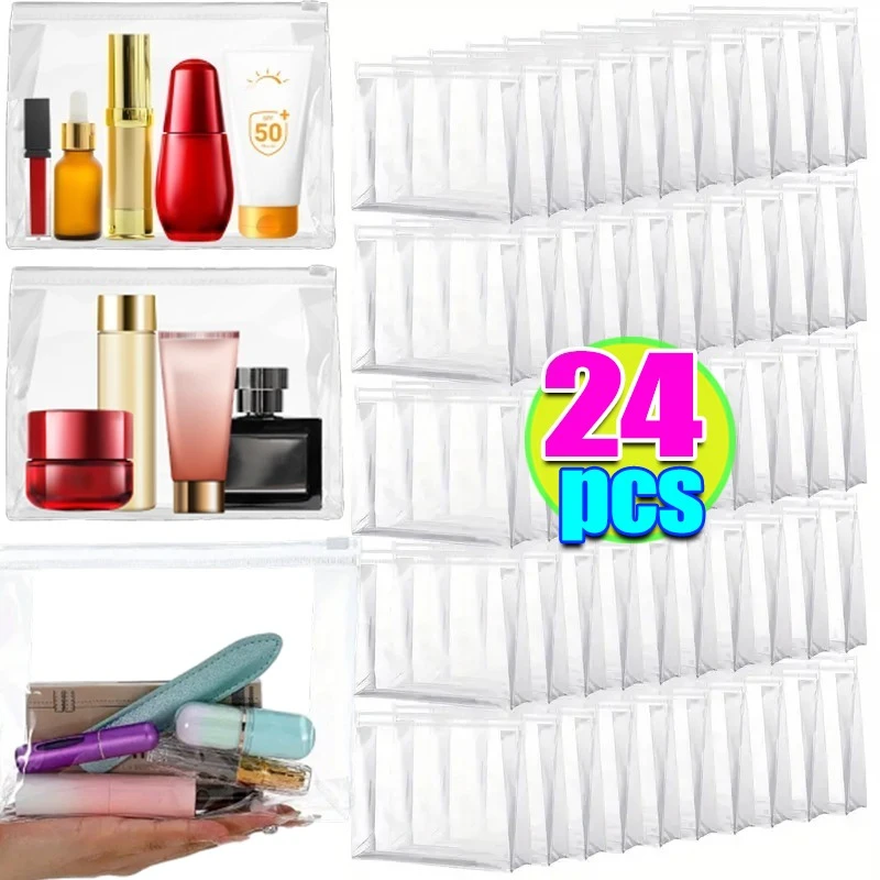 1-12 قطعة بولي كلوريد الفينيل الشفاف تخزين السفر المنظم واضح حقيبة مستحضرات تجميل التجميل حقيبة مستحضرات التجميل حقيبة أدوات الزينة غسل أكياس #2