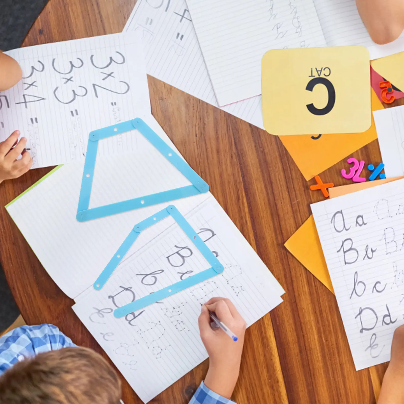 12Pcs Plastic Polygonal Stitching Strips Geometry Teaching Equipment Quadrilateral Triangle Demonstration Math Classroom