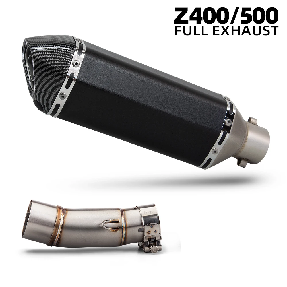 

Z400 Exhaust Muffler For Kawasaki Ninja250 Ninja400 Ninja500 Z250 Z500 2017-2026 Motorcycle Exhausts Slip on Line 370mm Tube