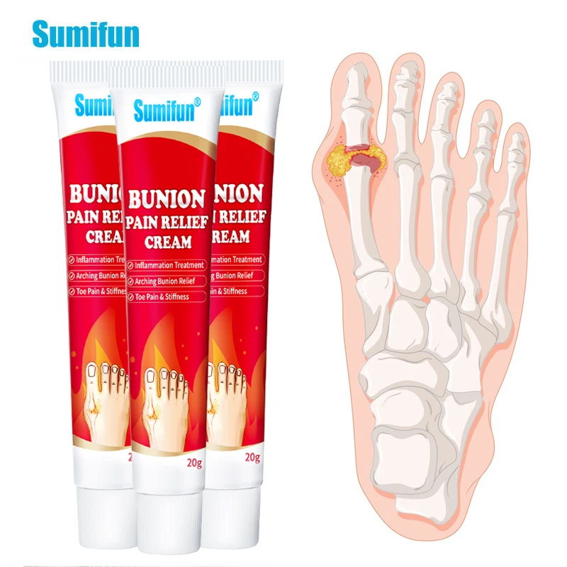 

3Pc Sumifun Bunion Pain Relief Cream Treat Toe Gout Rheumatoid Arthritis Ointment Muscle Joint Painkiller Herbal Medical Plaster