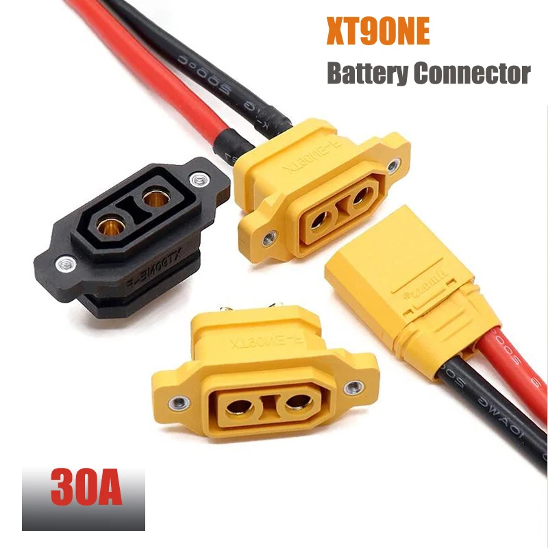 30A XT90NE Lithium Battery Charging Connector Wire Fixed Female Head Welded Type Gold-plating XT90 Terminal Male New Energy Plug 