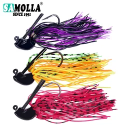 1pc Fishing Bait, 7-14g Weedless Jig Lure, Bass Head Bass Skirt Jig, Wobbler For Bass Fishing