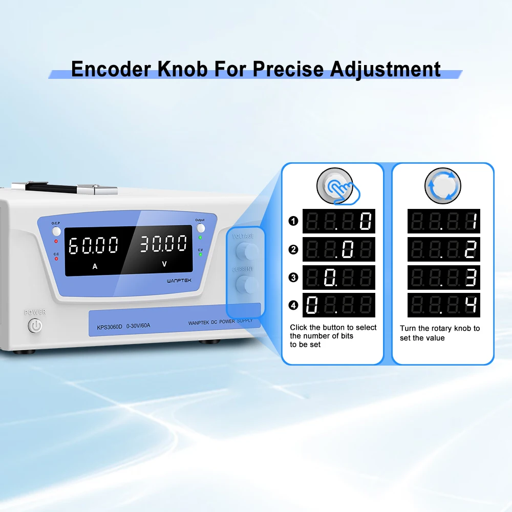 Das experimentelle Netzteil MSKPS3060D mit hoher Gleichstromschaltung 30 V/60 A ist für den Labortest-Unterrichtstest geeignet