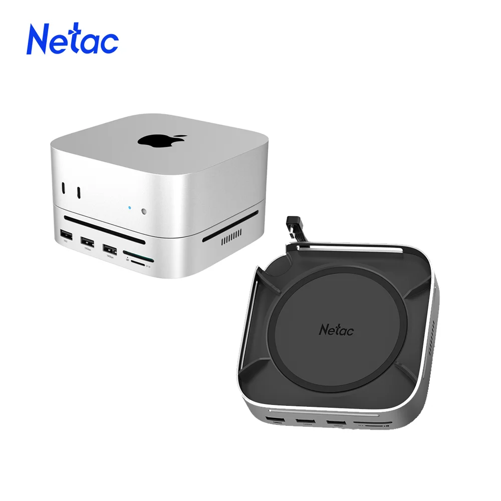 Netac USB Splitter Dock for Mac mini4 4K@240 Ultra HD USB 3.2*5 Up to 10Gbps M.2 NVME SSD 8TB WF23 3.5mm for headhones and mic