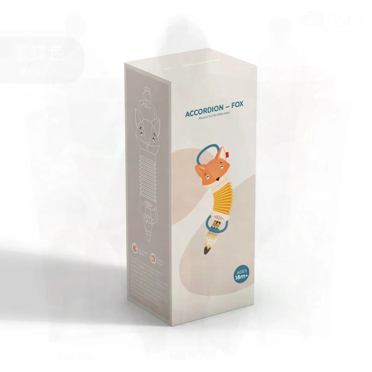 Baby Fox Accordeon Muziekinstrument Speelgoed Vroeg Onderwijs Verlichting Rustgevende Muziek voor kinderen van 4-6 jaar oud Plastic