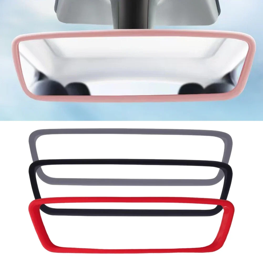 For Tesla Model 3 Y S X Center Console Silicone Car Rear View Mirror Protector Frame Car Accessories Rearview Cover Rubber Case