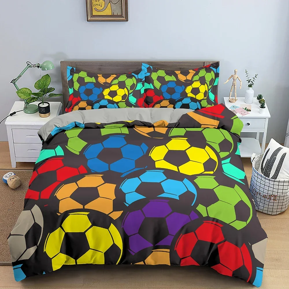 Toy Print Bedding Set Dot Building Blocks Comforter Cover Kids Boy Bed Cover Colorful Bricks Game Bedlinen Duvet Cover Set