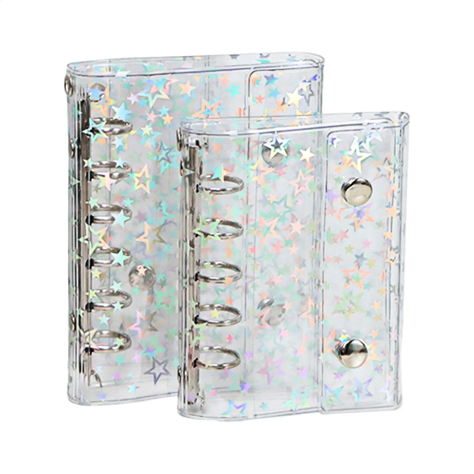 

Binder Sleeves PVC Personal Journal Storage Binder With Star Pattern Personal Organizers Protection for Teens Girls Youth Kid