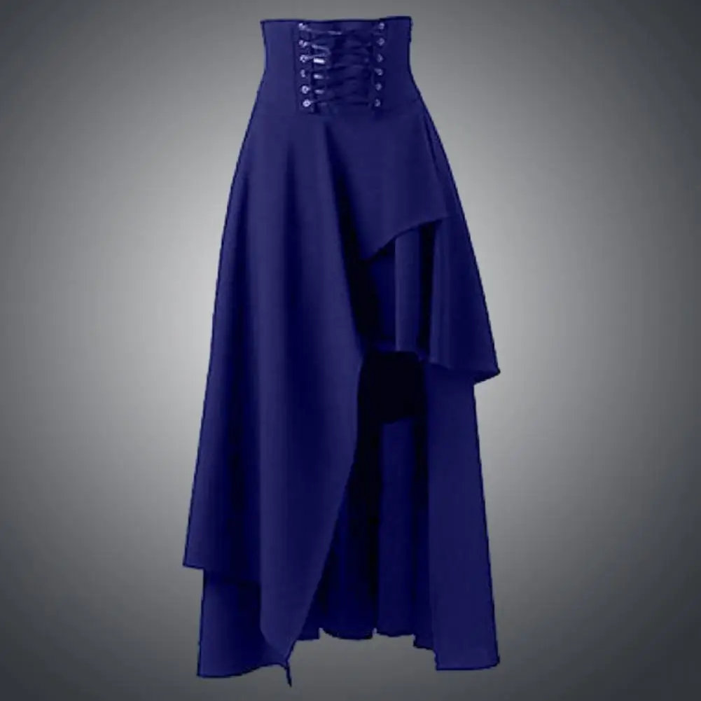 Cosplay Skirt Irregular Hem Skirt Medieval-inspired Halloween Costume Skirt for Women Vintage Dress Up Maxi with Soft Breathable