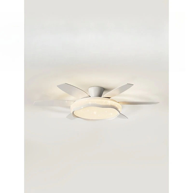 Gypsy star cream wind household living room ceiling fan light full spectrum silent fan integrated chandelier