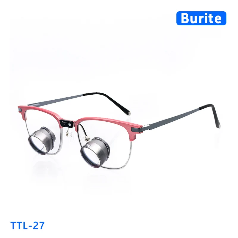 

Burite 27 TTL Галийские лупы 2,5X/3,0X/3,5X IPD Индивидуальные стоматологические хирургические лупы с металлическими линзами Очки для близорукости Титановые оправы