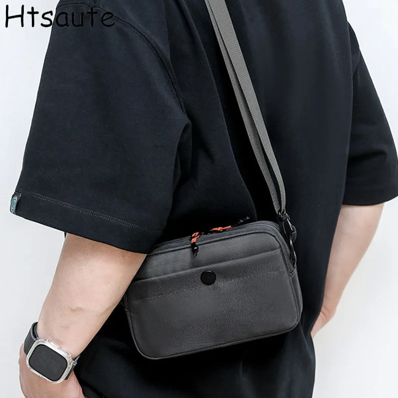 Fashionable Multi Pocket Messenger Bag Small Handbags Men's adjustable strap daily commuting Vintage Male Shoulder Bags bolas