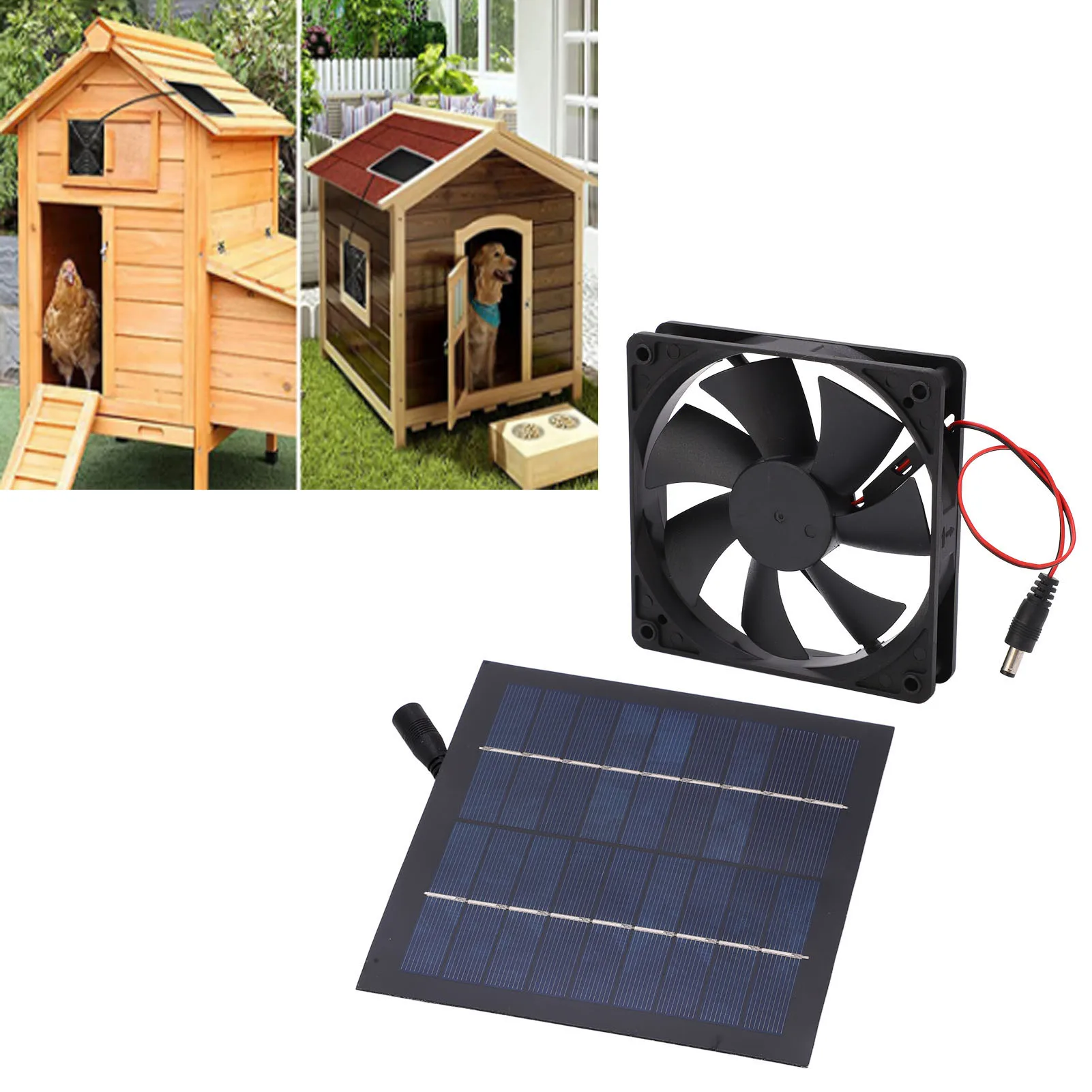 Solar Powered Fan Waterproof IP65 20% Conversion Rate 20W Exhaust Fan For Kitchens Greenhouses Pet Houses Solar Panel Fan Kit