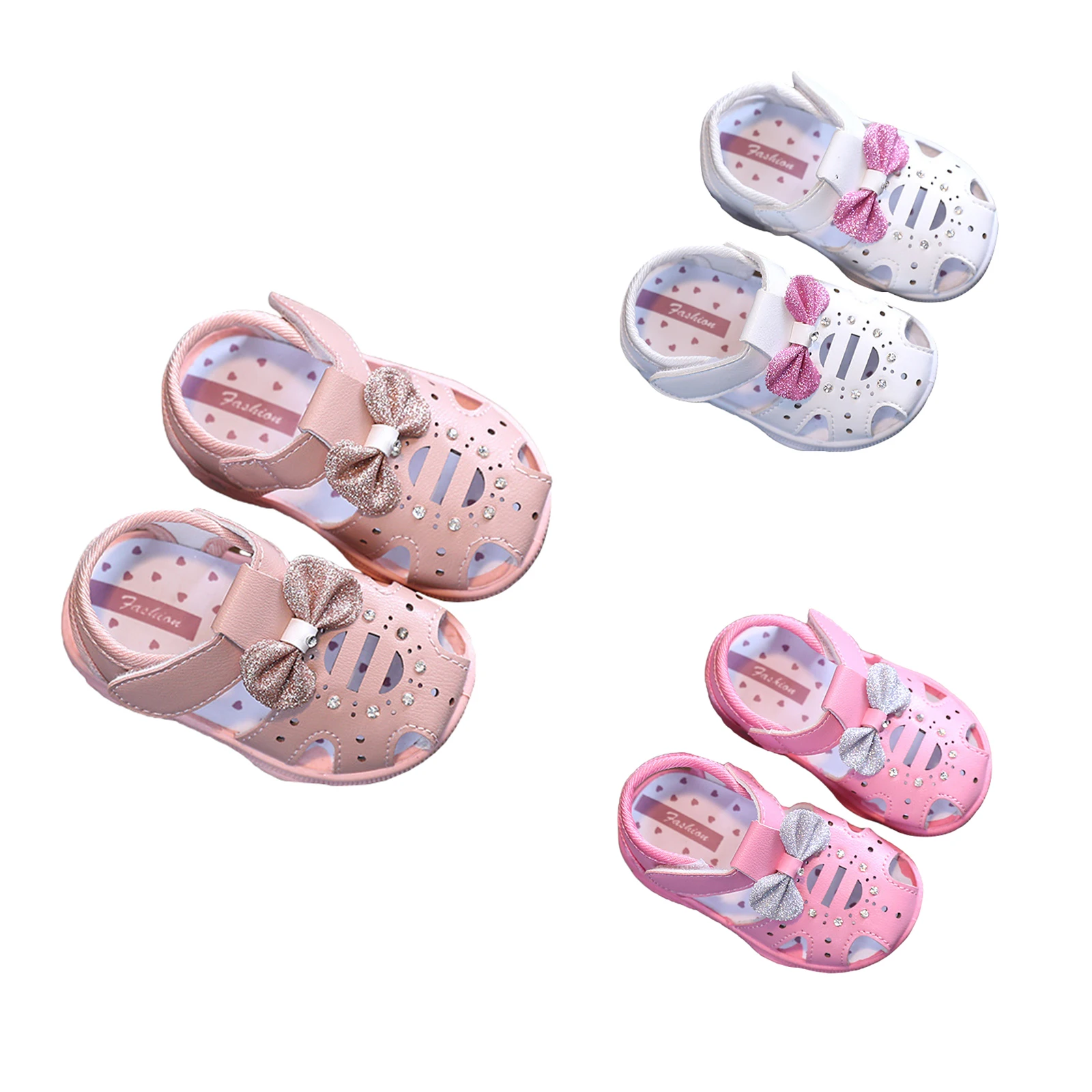 Summer Infant Breathable Soft Soled Squeaky Shoes Baby Front Wrapped Sandals Girls Princess Shoes for Toddler Kids Supplies