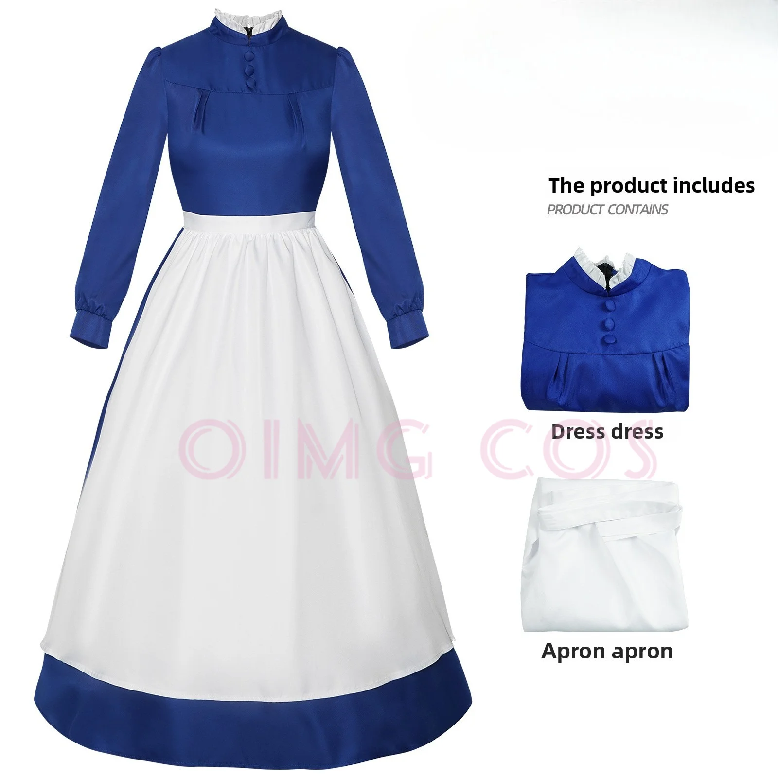 Howl's Moving Castle Sophie Blue Dress Cosplay Costume Full Set Adult Halloween Carnival Cloak For Comic Con Cos Events view 6