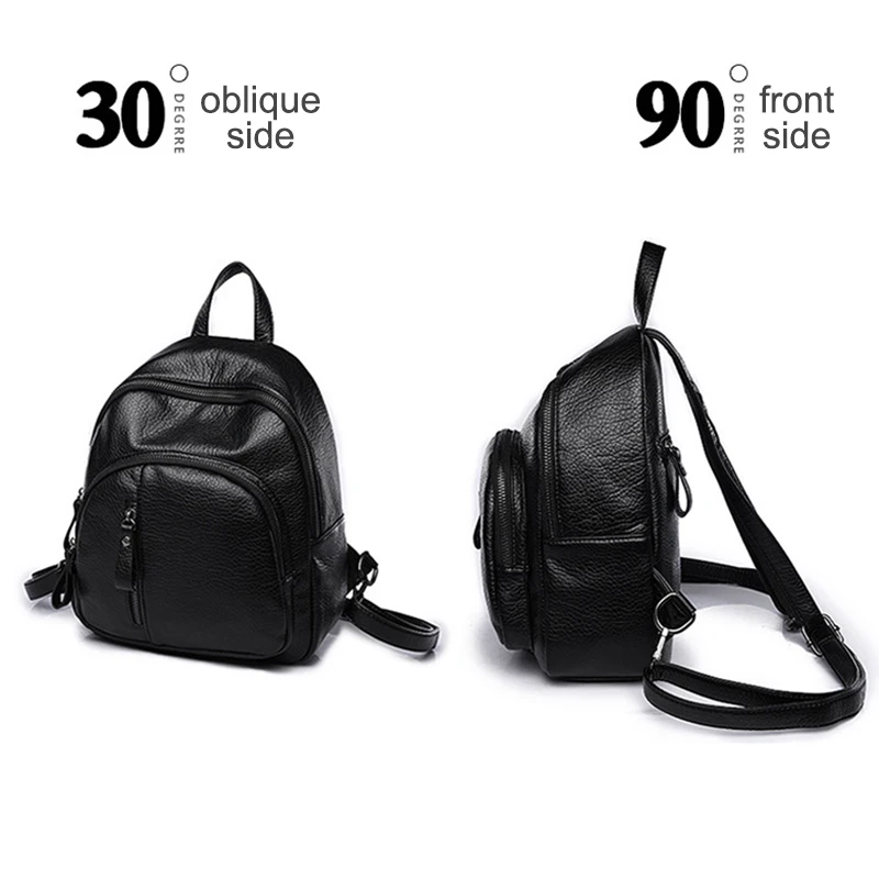 Anti-theft Soft PU Leather Backpack Women Vintage Shoulder Bag Ladies Mini Travel Backpack School Bags Girls