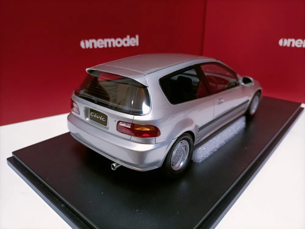 Onemodel 1:18 Civic Type R EG6 Silver JDM Simulation Limited Edition Resin Metal Static Car Model Toy Gift