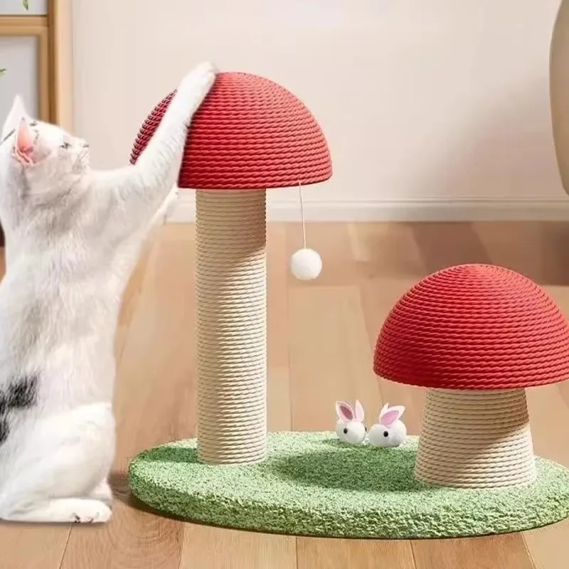 FurStarCute Cat Scratch Board Kitten Climbing Mushroom Protecting Furniture Funny Cat Grinding Claw Toy Durable Sisal Scratching