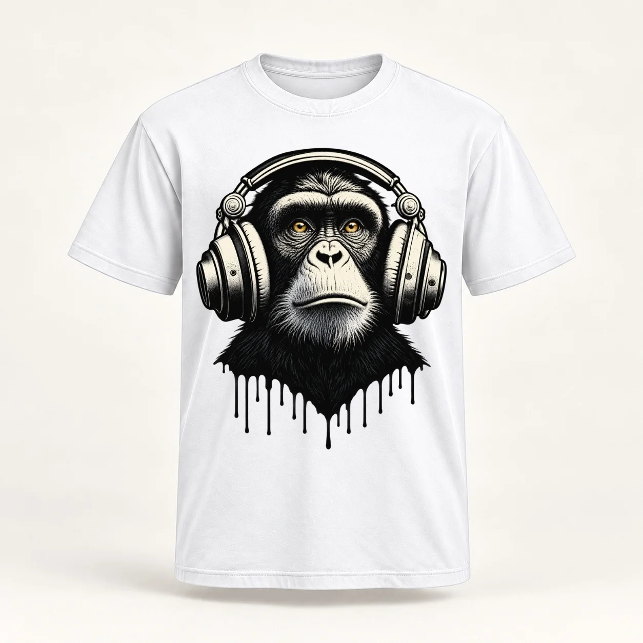 Banksy DJ Monkey Thinker with Headphones Classic Women T-Shirt customizeds tight shirts for Women