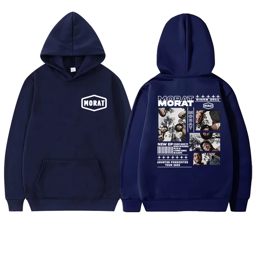 New in Morat Band world Tour 2025 Graphics printed Hoodies Unisex vintage hip hop streetwear Men women Fleece Casual pullovers