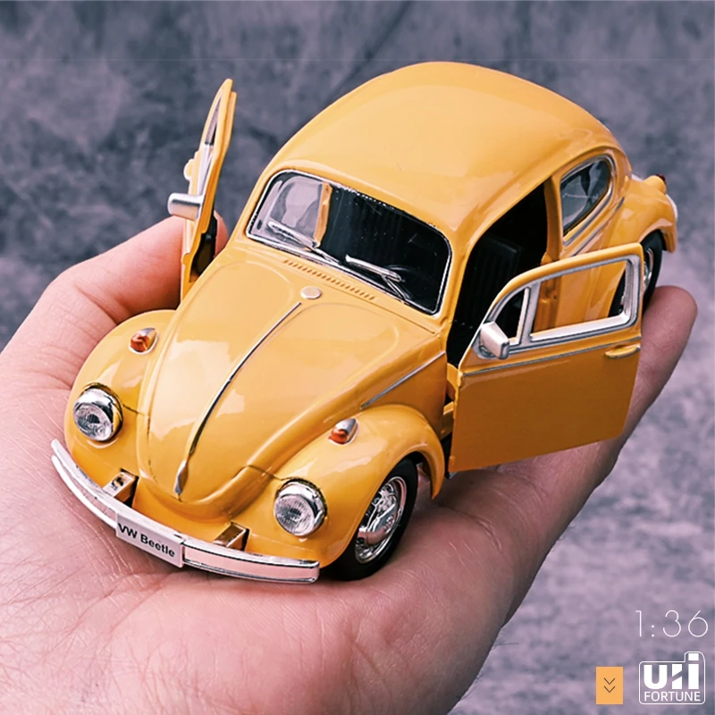 Volkswagen Beetle 1967 Retro Classic Car Simulation Diecast & Toy Vehicles Pull Back RMZ city 1:36 Alloy Model Gift For Children