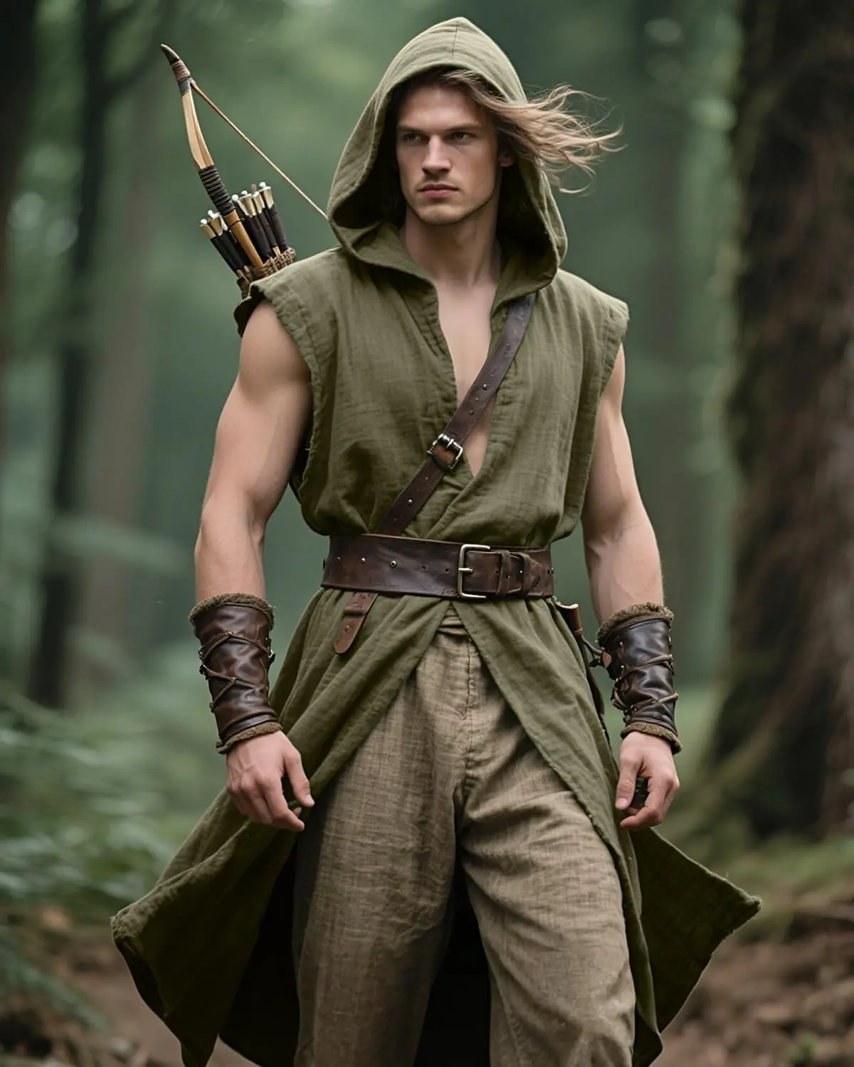 Immagine 4: Mantello con Cappuccio Senza Maniche da Uomo, Stile Medievale, Tunica Rinascimentale, Costume per Cosplay di Halloween