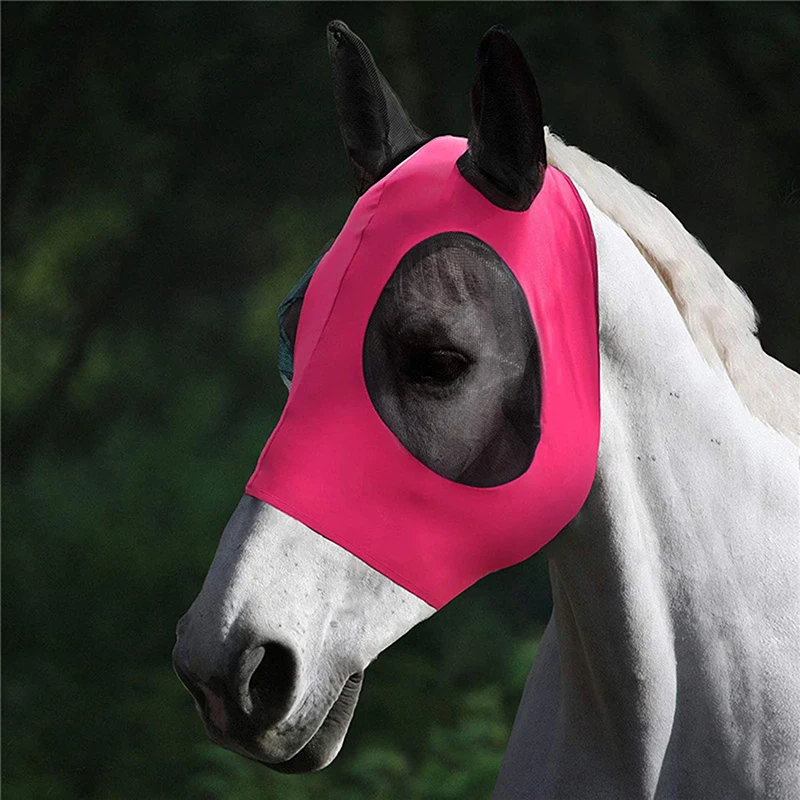 Multicolor malha cavalo máscaras, anti-mosca worms, respirável, elástico, malha, anti mosquito, equipamento de equitação, equestre, novo