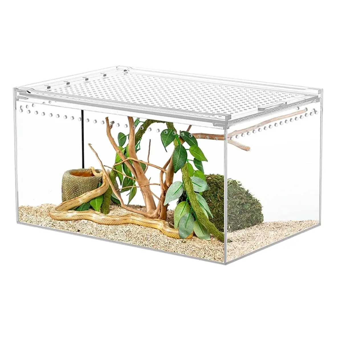 2026 Trend Acrylic Lizard Reptile Kennel Turtle Terrarium Jumping Spider Crested Gecko Bearded Dragon L