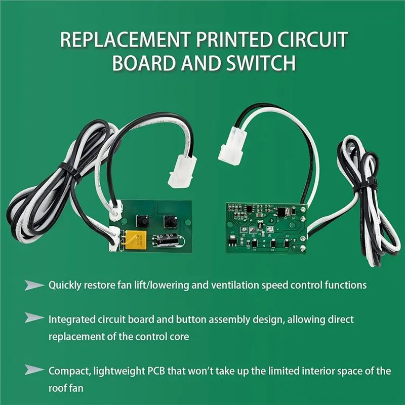 10-04301K-V16 10B04301K Printed Circuit Board For Maxxfan RV Roof Vents Replaces 10-04301K-V1.6,10A04301K,4201KW,4251KW
